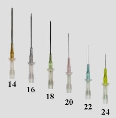 Angiocath calibres 14 al 24